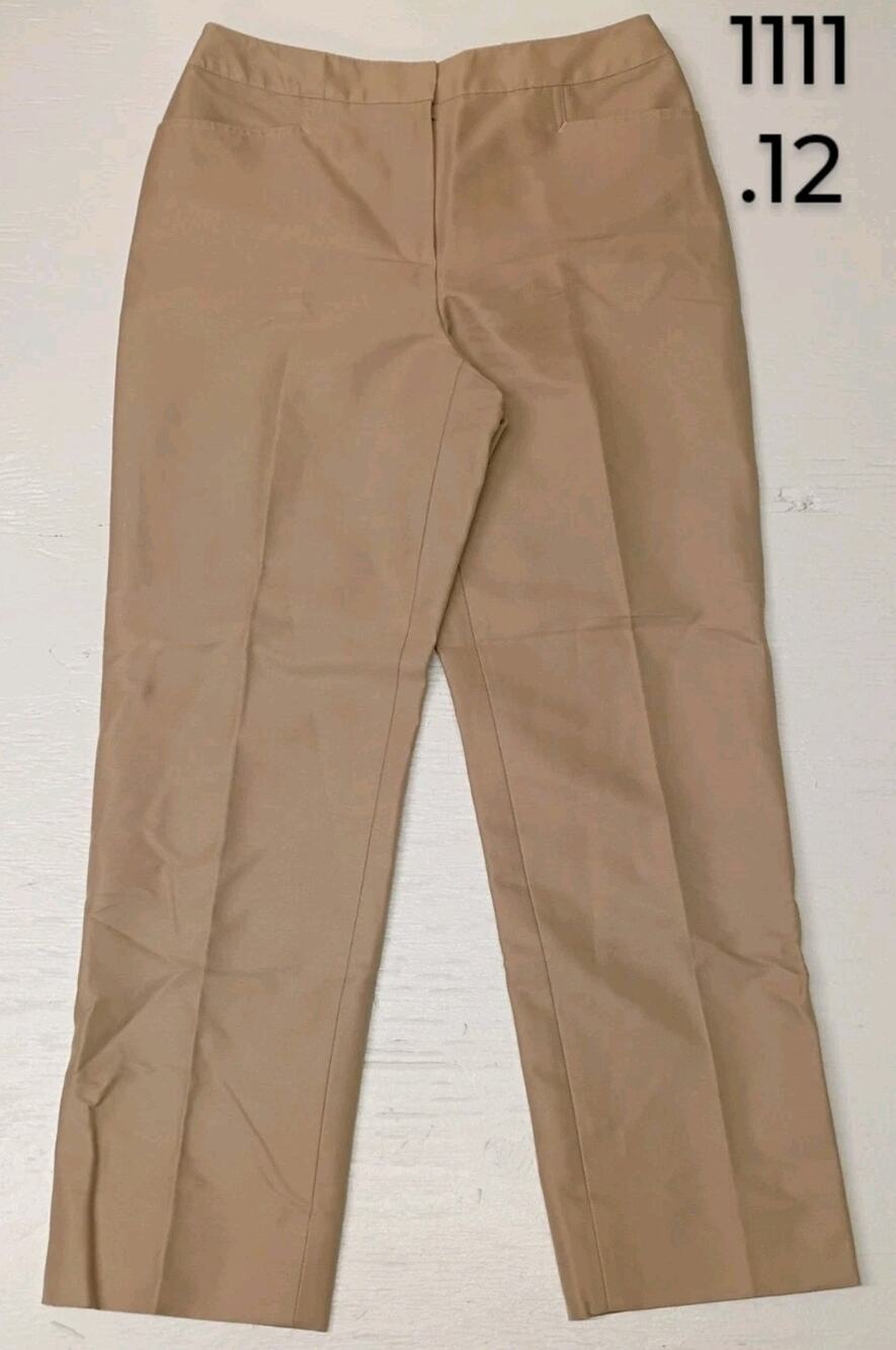 CARLISLE (6) BEIGE WOOL~LINED~TAN~SLACKS POCKETS LIGHT PANTS